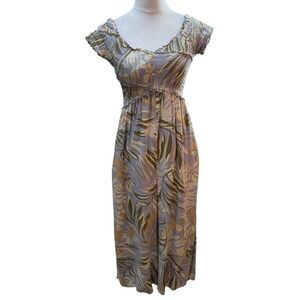 Patrons of Peace Womens XS Tropical Floral Smocked Wide Leg Jumpsuit J1521F03